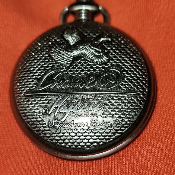 Phillip Crowe Eagle in Flight‎ Pocket Watch Majesti Watch Co. Quartz Silvertone - Picture 4 of 11